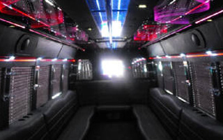 Interior of a limo bus